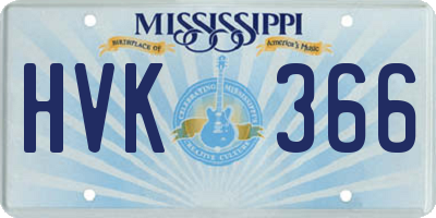 MS license plate HVK366