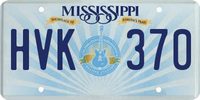 MS license plate HVK370