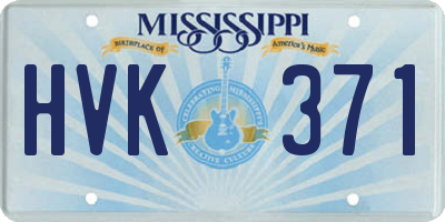 MS license plate HVK371