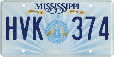 MS license plate HVK374