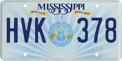 MS license plate HVK378