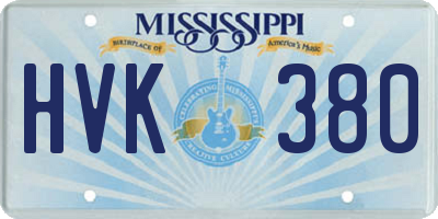 MS license plate HVK380