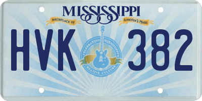 MS license plate HVK382