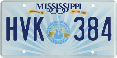 MS license plate HVK384