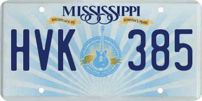 MS license plate HVK385
