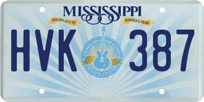 MS license plate HVK387