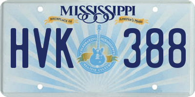 MS license plate HVK388