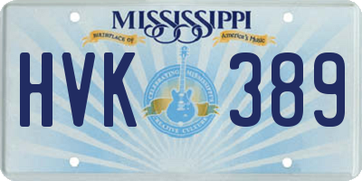 MS license plate HVK389