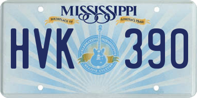 MS license plate HVK390