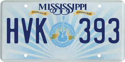 MS license plate HVK393