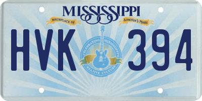 MS license plate HVK394