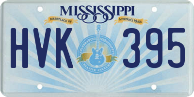 MS license plate HVK395