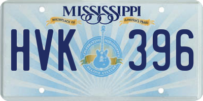 MS license plate HVK396