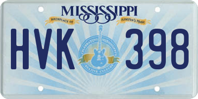 MS license plate HVK398