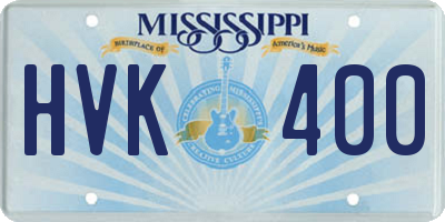 MS license plate HVK400