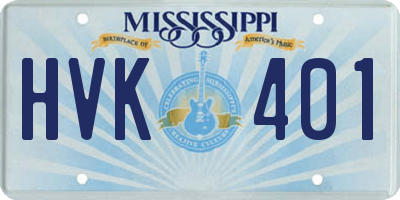 MS license plate HVK401