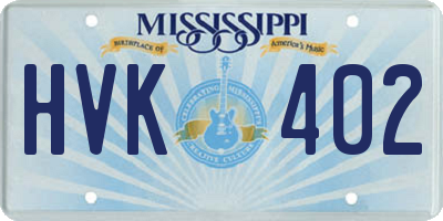MS license plate HVK402