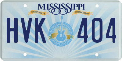 MS license plate HVK404