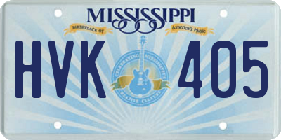 MS license plate HVK405