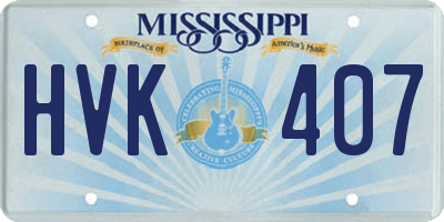 MS license plate HVK407