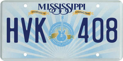 MS license plate HVK408