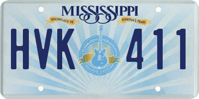 MS license plate HVK411