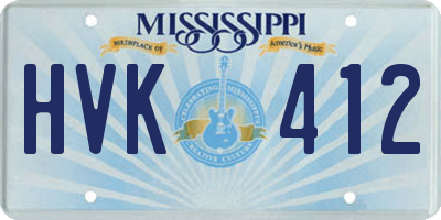MS license plate HVK412