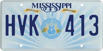 MS license plate HVK413