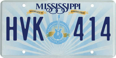 MS license plate HVK414