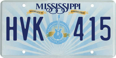 MS license plate HVK415