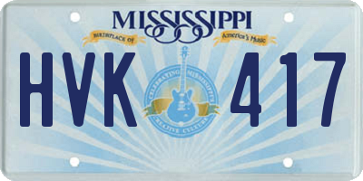 MS license plate HVK417