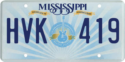 MS license plate HVK419