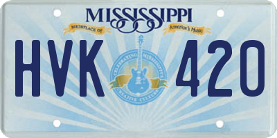 MS license plate HVK420