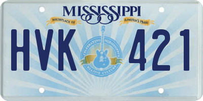 MS license plate HVK421