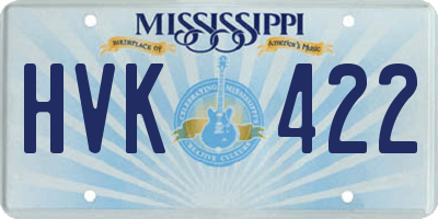 MS license plate HVK422
