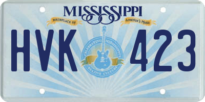 MS license plate HVK423