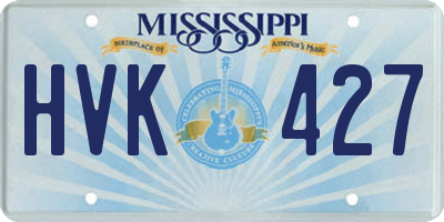 MS license plate HVK427