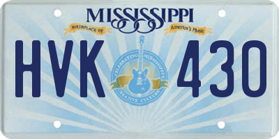 MS license plate HVK430