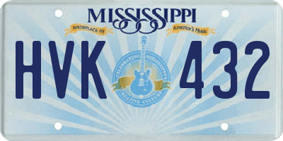 MS license plate HVK432