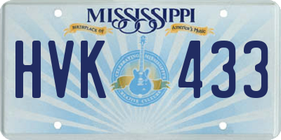 MS license plate HVK433