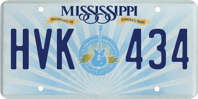 MS license plate HVK434