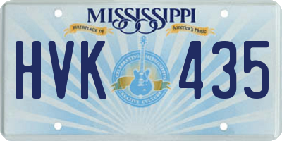 MS license plate HVK435