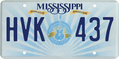 MS license plate HVK437