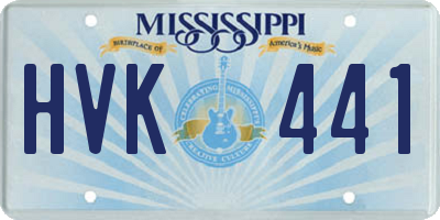 MS license plate HVK441