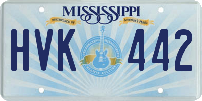 MS license plate HVK442