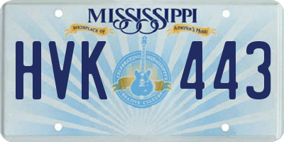 MS license plate HVK443