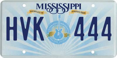 MS license plate HVK444