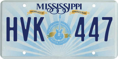 MS license plate HVK447