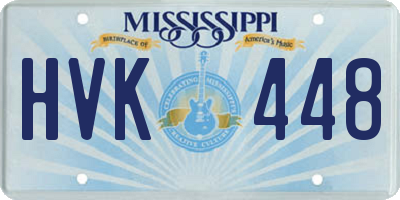 MS license plate HVK448