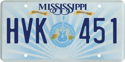 MS license plate HVK451